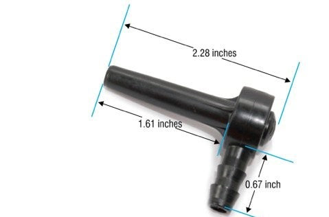 Dimensions of the black plastic spile used for maple tree tapping.