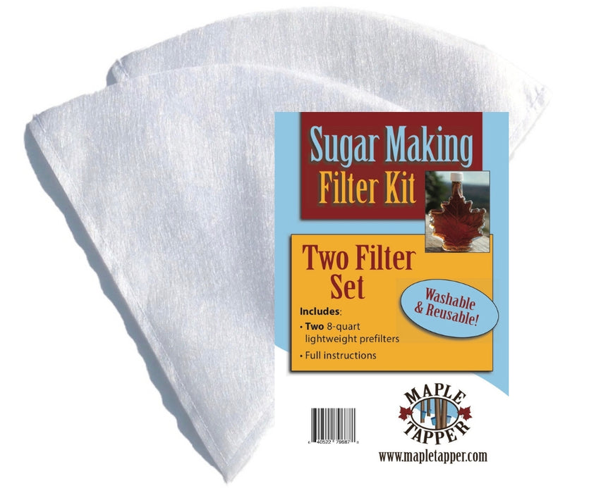2 Maple Syrup  REUSABLE 1 Qt Pre-Filter Cones for Home Maple Sugaring  - Fits all Cone Holder Sizes - Collect and Boil Sap in Manageable Amounts, Helps Prevent Spills - Premium Synthetic Pre-Filters  - Includes Instruction Card 