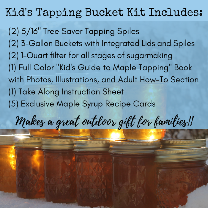 Kid's Maple Tree Tapping Kit | Buckets, Lids, Taps, Book | Start a Sweet Family Tradition