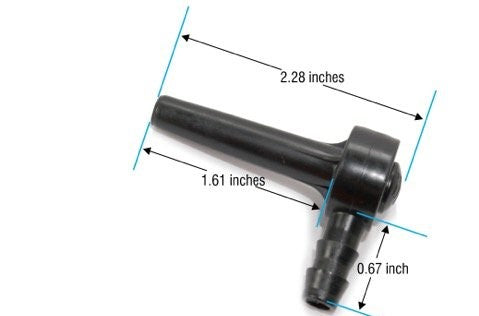 Dimensions of the black plastic spile used for maple tree tapping. 