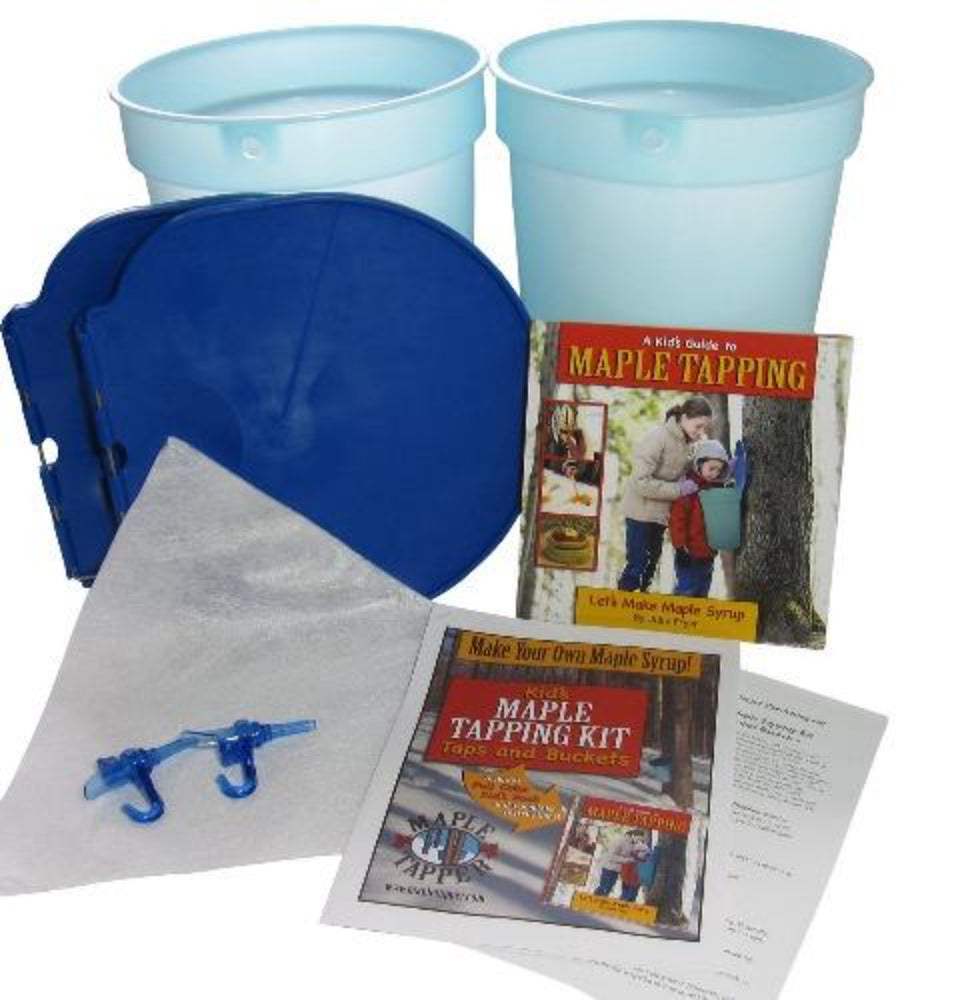Maple Tapping Bucket Kit with book designed for kids.